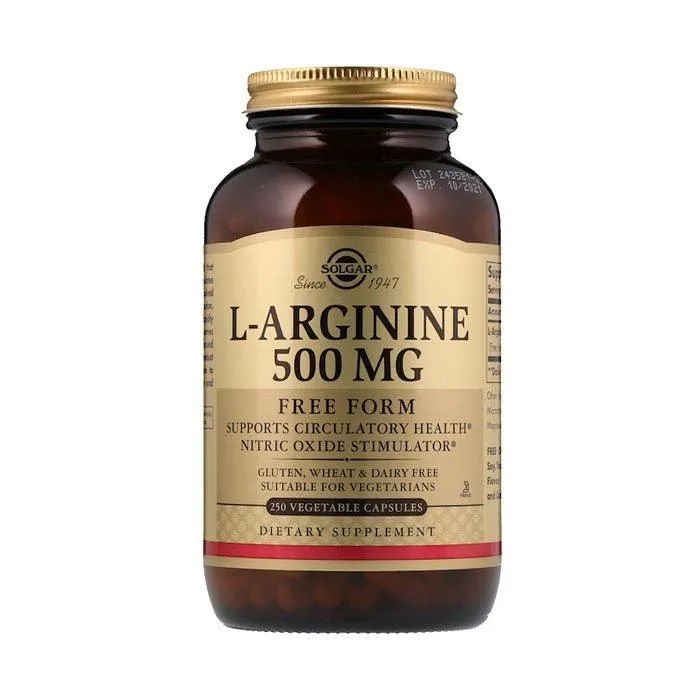 Solgar L-Arginine 500 mg Vegetable Capsule 250's