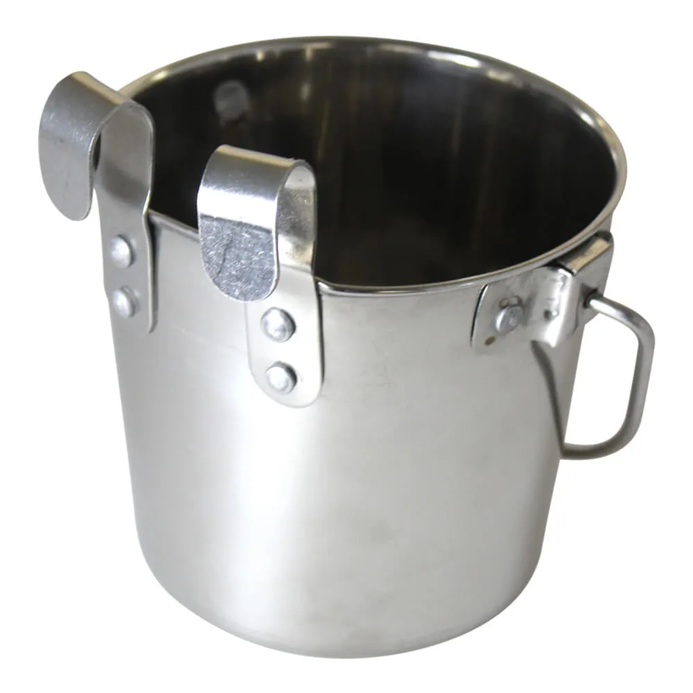 Stainless Steel Pail, Flat Sided Hook-On with Rivets