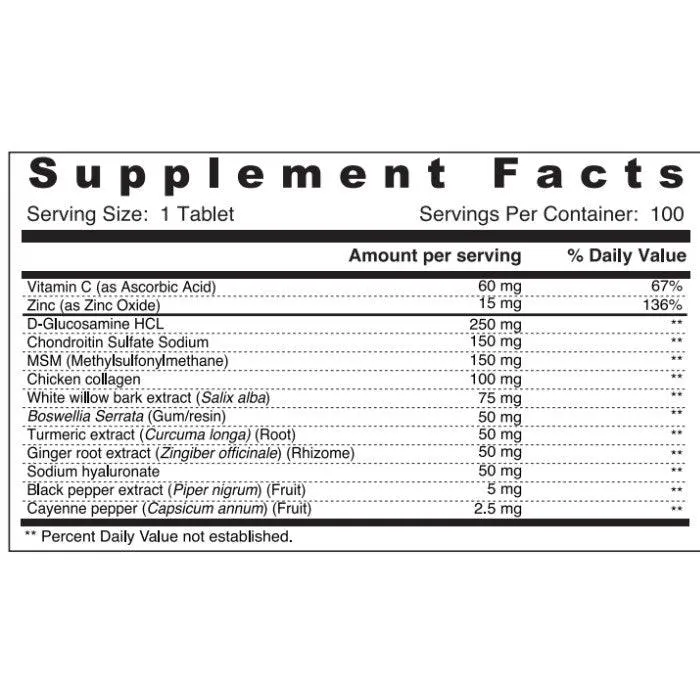 Sunshine Nutrition Supreme Joint Support Tablet 100's