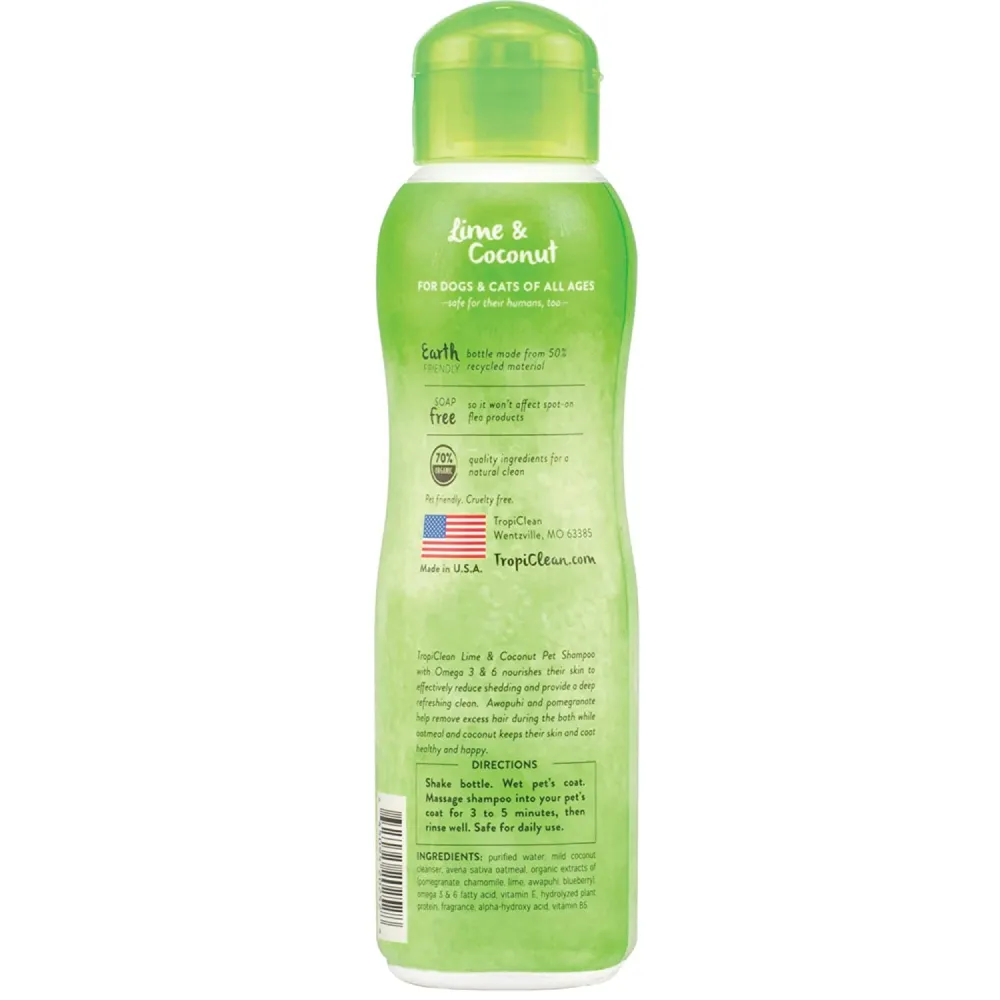 Tropiclean Lime & Coconut Shed Control Shampoo for Dogs and Cats