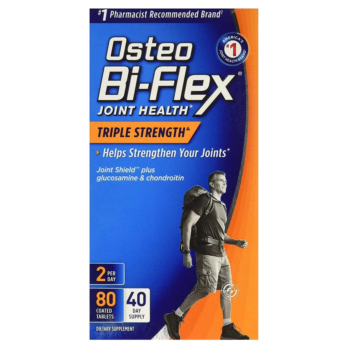 US Nutrition Osteo Bi-Flex® Triple Strength Dietary Supplement, Coated Tablet, 80 Count