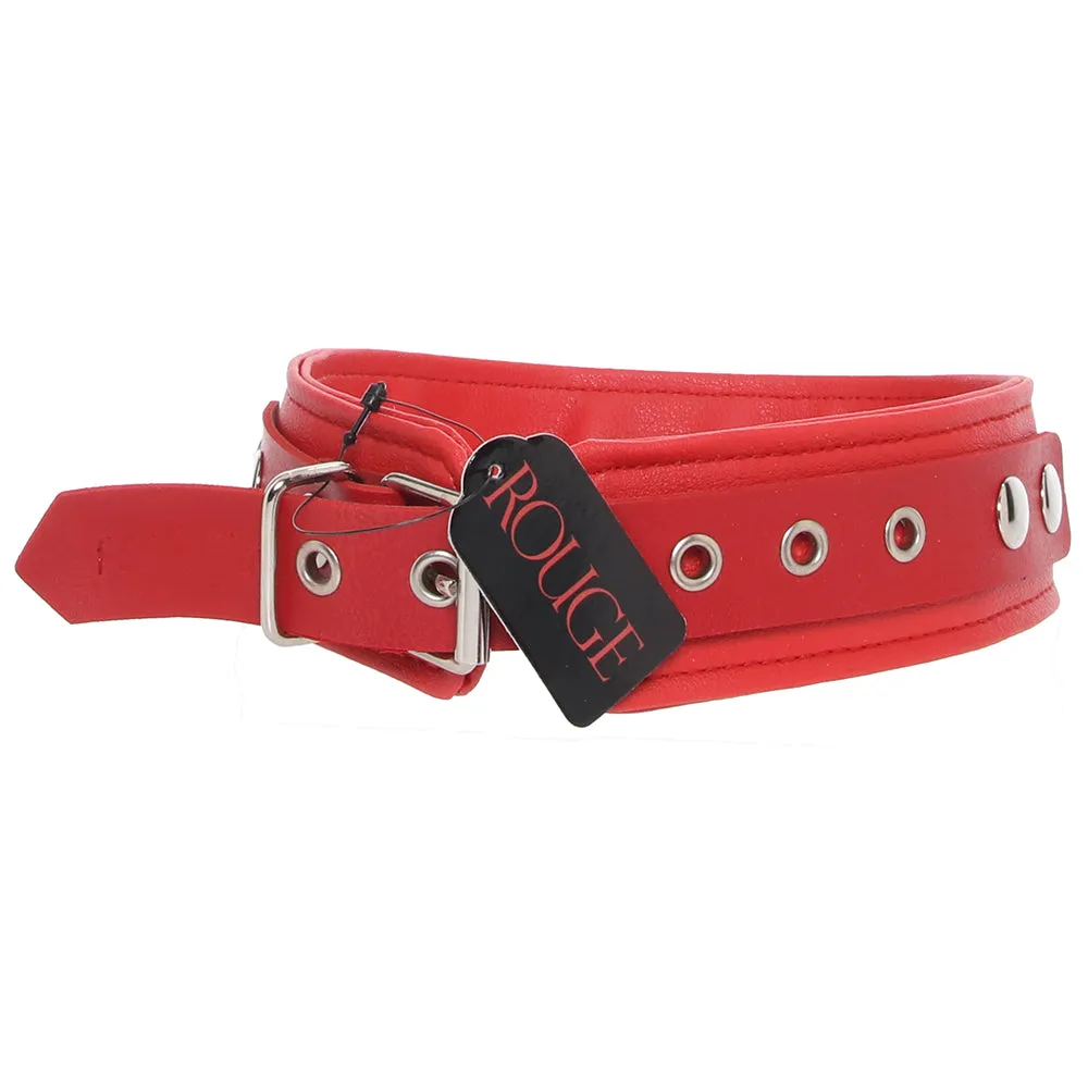 Vegan Leather Collar in Red