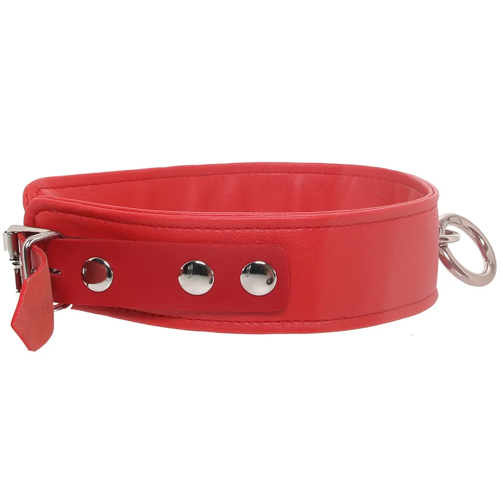 Vegan Leather Collar in Red