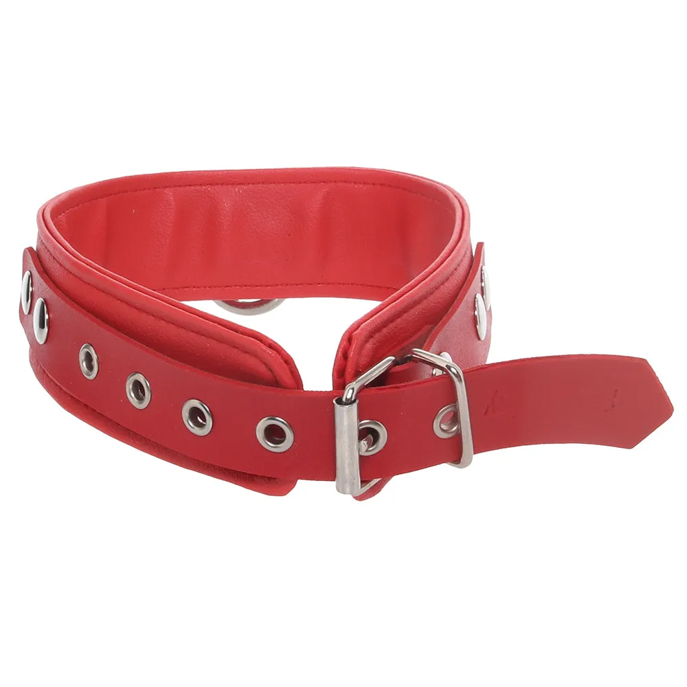 Vegan Leather Collar in Red