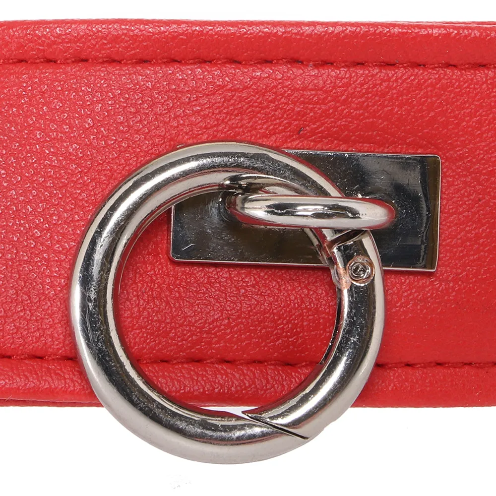 Vegan Leather Collar in Red