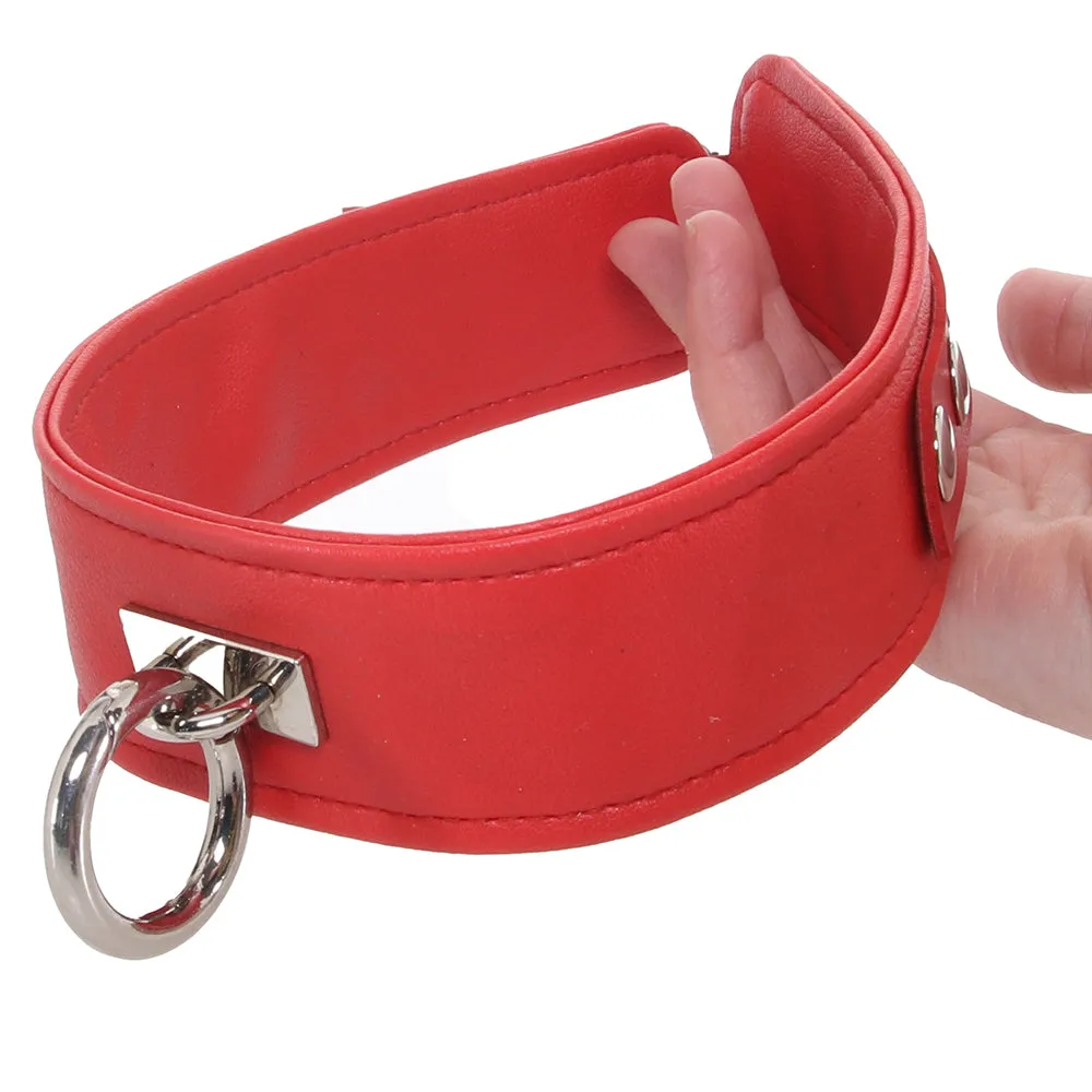 Vegan Leather Collar in Red