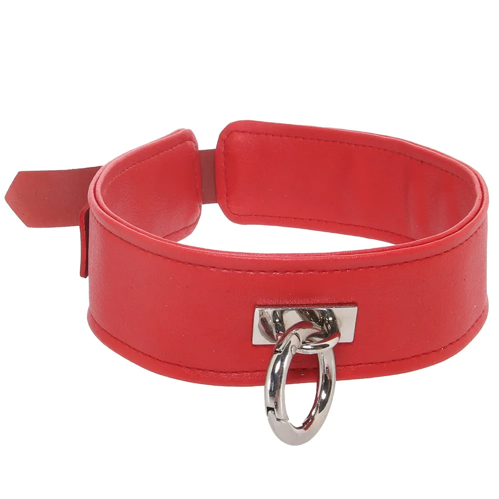 Vegan Leather Collar in Red