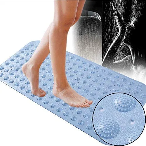 WHOLE MART® Rubber Bath Mat for Bathtub and Shower, Anti Slip, Anti Bacterial, Mold Resistant, 16 x 40 inches (Large Size)