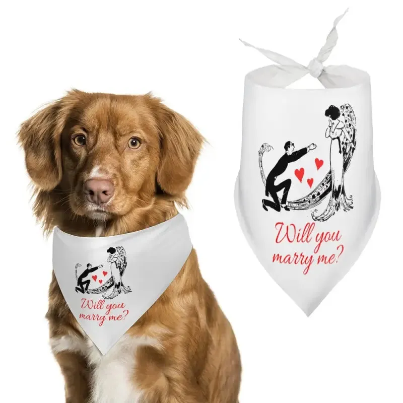 Will You Marry Me Dog Bandana for Cute Pet Proposals