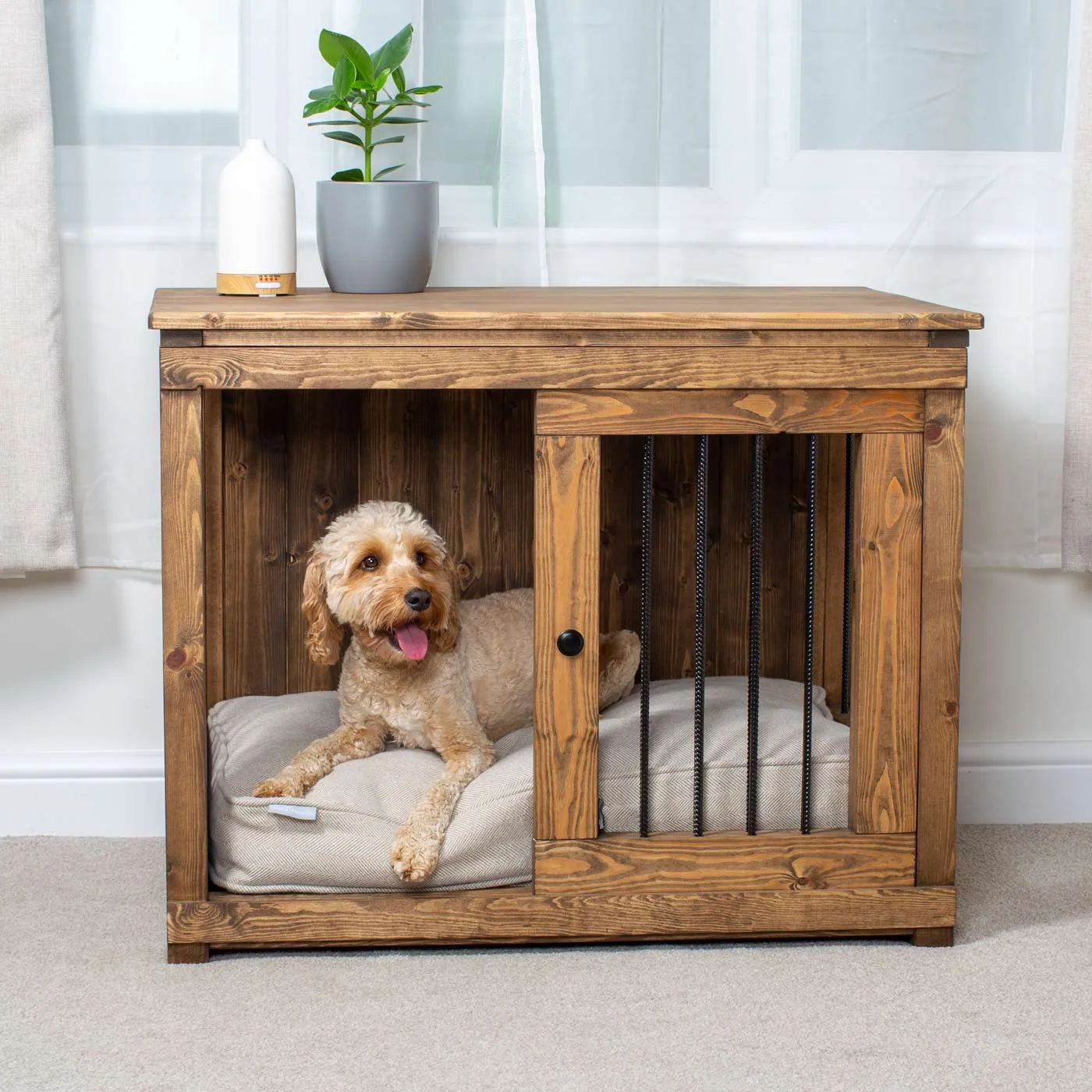 Wooden Sliding Door Broadsand Dog Crate by Lords & Labradors