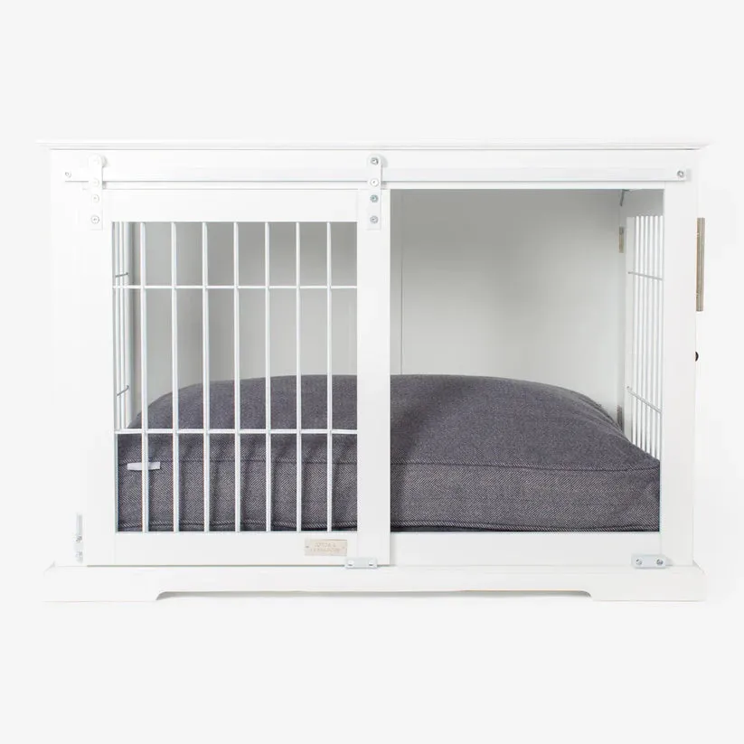 Wooden Sliding Door Dog Crate in White or Grey