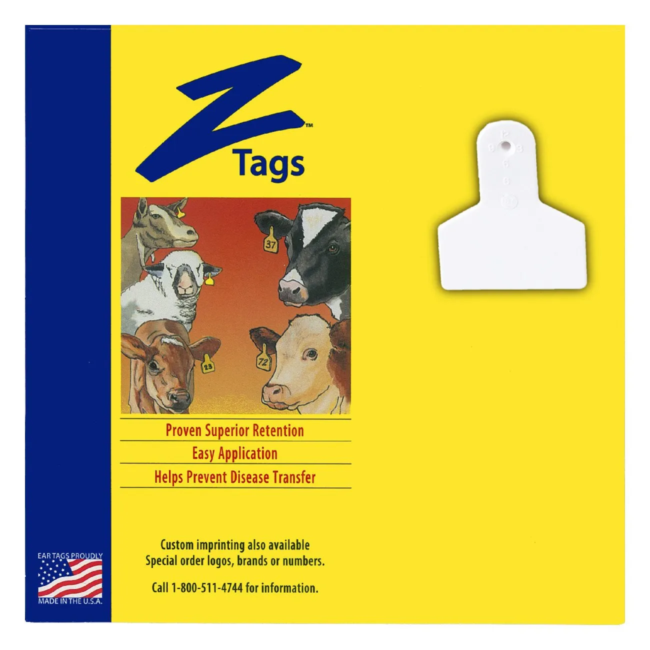 Z Tags 1 piece small animal blank (White) 50 pack